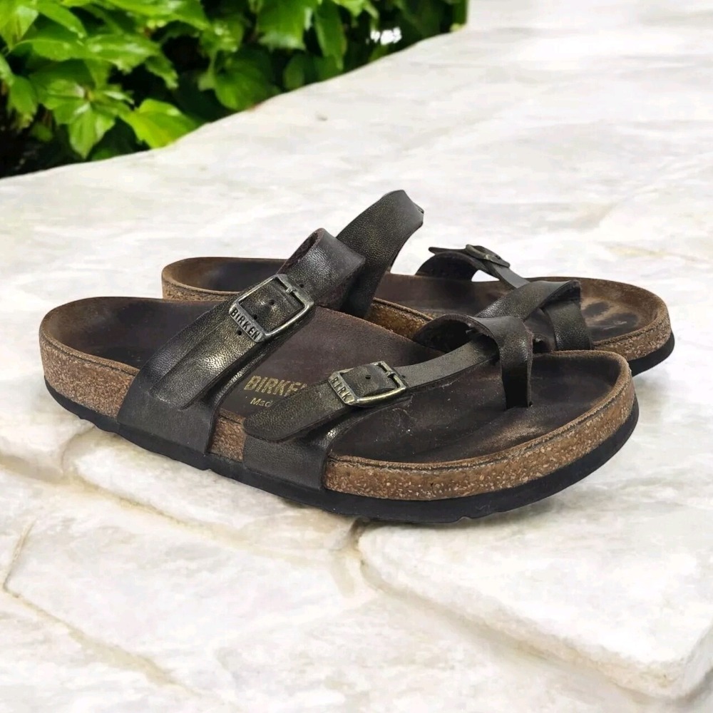 Birkenstock Women's Mayari Brown Leather Sandals Slides Women's Size 37 / US 6